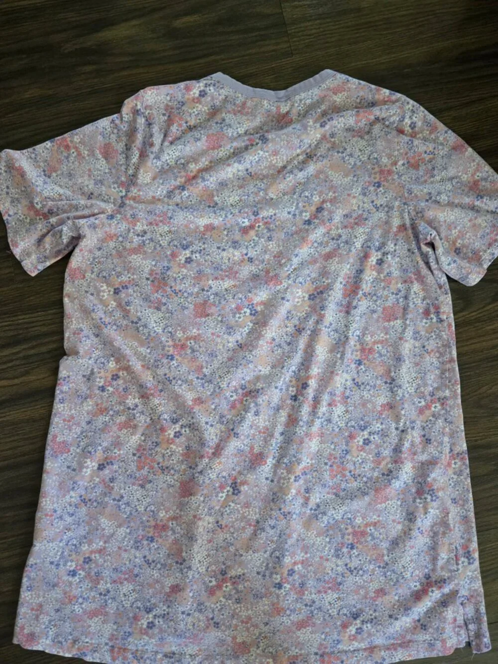 LANDS' END Lavender & Pink Floral Cotton Nightshirt NWOT/SIZE XL